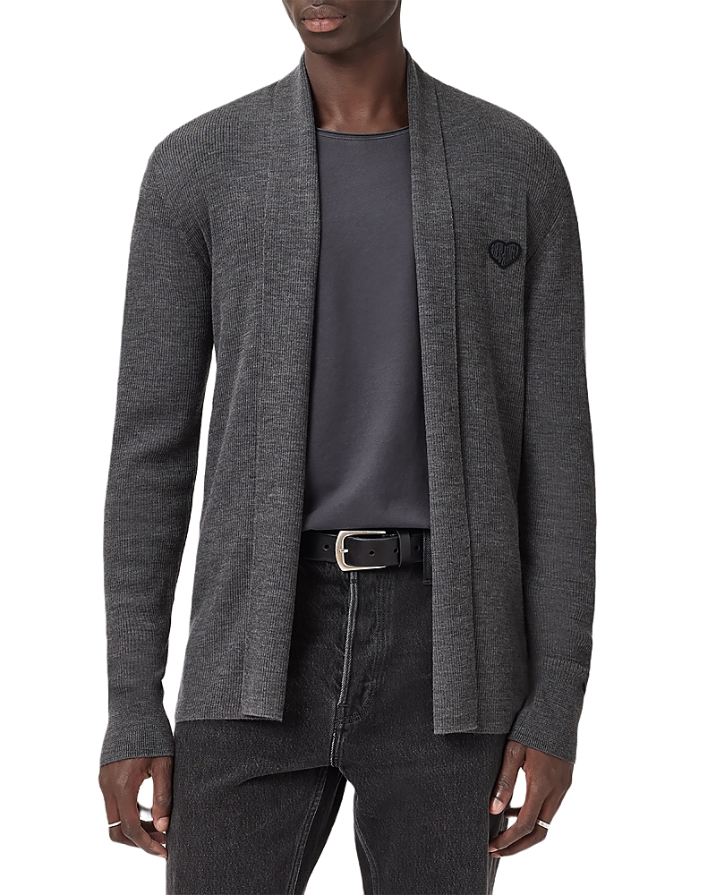 Allsaints Lover Merino Open Cardigan In Black