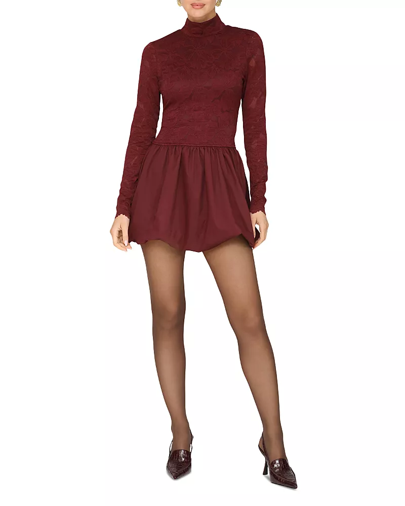 Avec Les Filles Bubble Hem Mini Dress