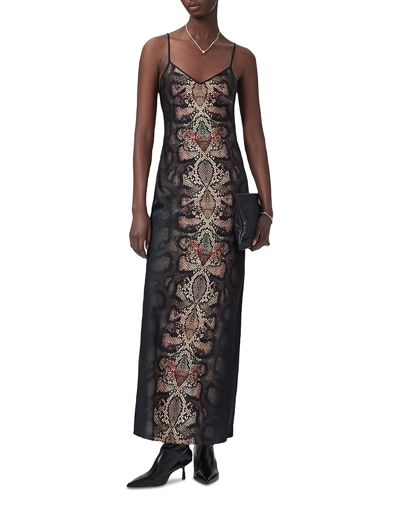 Allsaints Bryony Snakeskin Print Slipdress In Multi