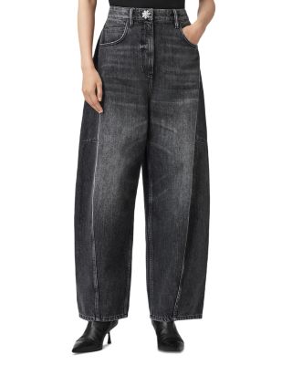 Carter High Rise Barrel Leg Jeans in Washed Black