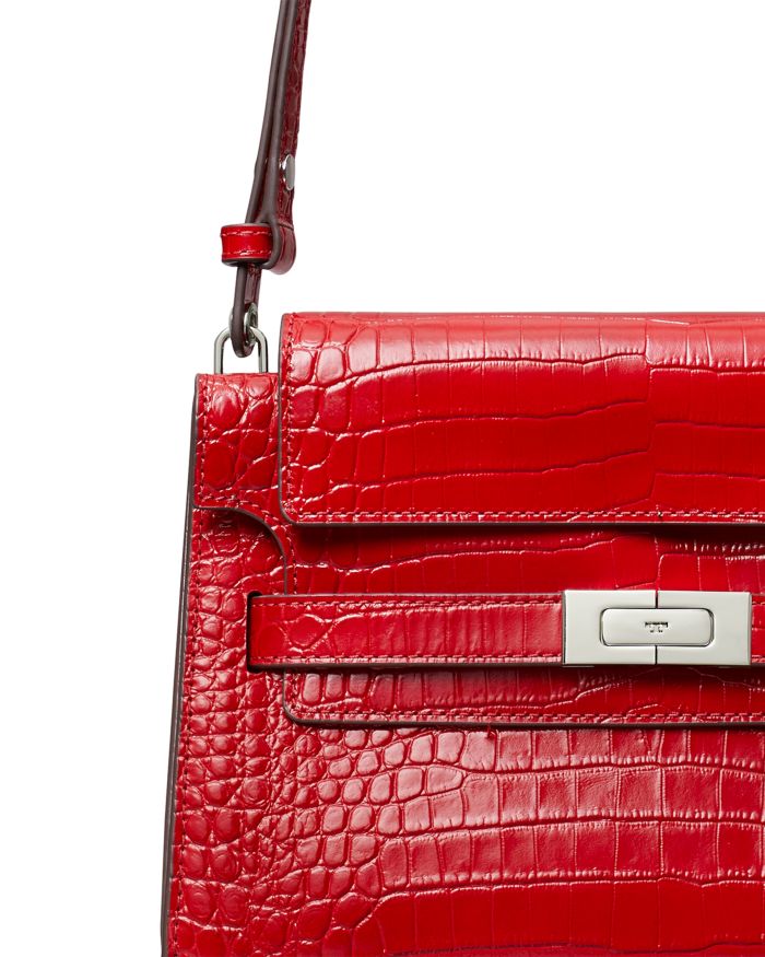 Lee Radziwill Croc Embossed Shoulder Bag