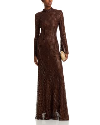 Rhinestone Mesh Maxi Dress