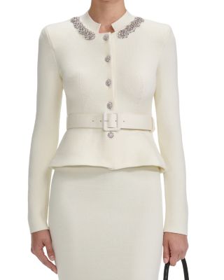 Wool Peplum Knit Midi Dress