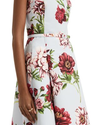  Peony Print Dress