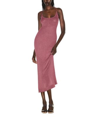 Sheer Knit Midi Dress