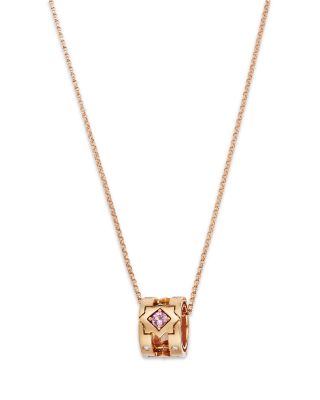 18K Rose Gold Diamond & Sapphire Navarra Rondelle Necklace, 18"