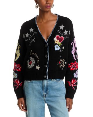 Western Collage Cardigan Sweater