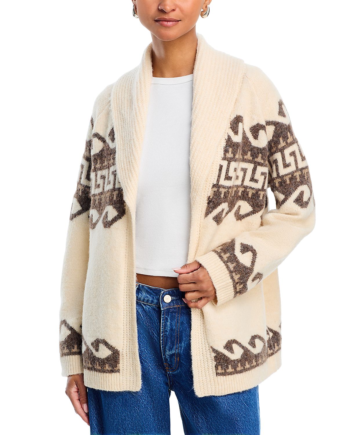Aqua Wave Fair Isle Open Cardigan - Exclusive