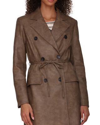 Faux-Ever Leather™ Belted Trench Coat