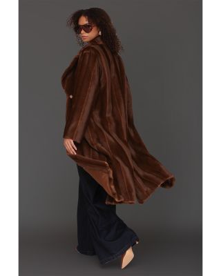 Faux Mink Fur Maxi Coat