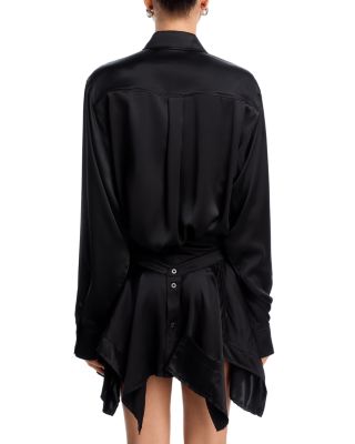 Silk Cut Off Double Shirt Dress