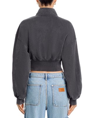 Cropped Half Zip Sweatshirt