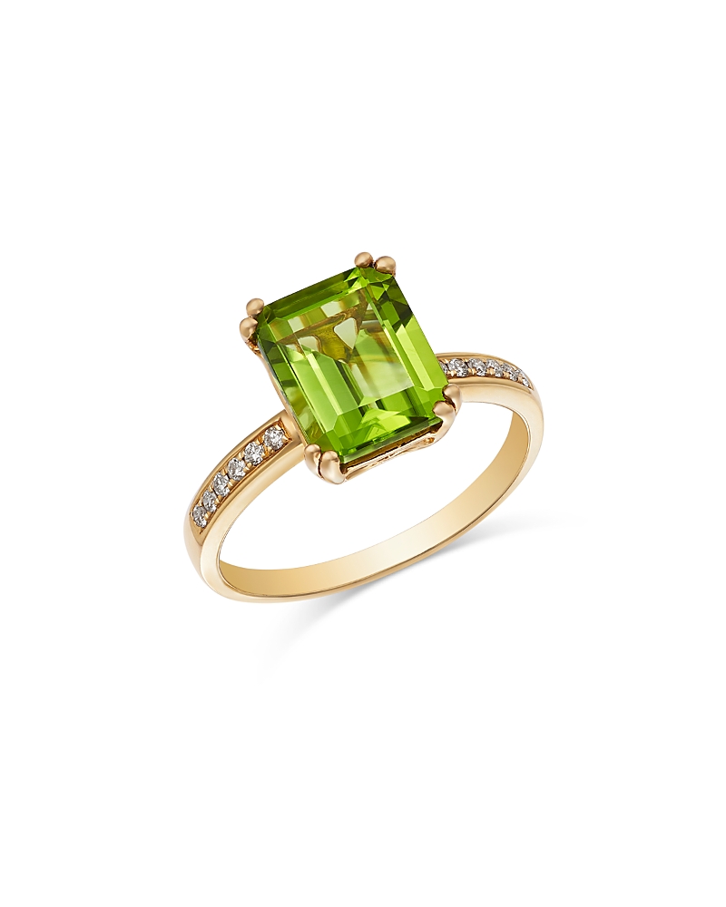 Bloomingdale's Fine Collection Peridot & Diamond Ring in 14K Yellow Gold