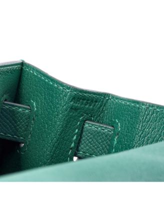 Kelly 28 Handbag Green Epsom with Gold Hardware