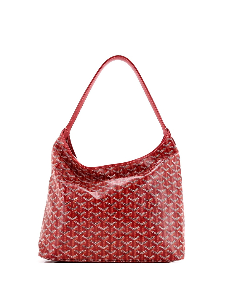 Pre-owned Pre-owned Goyard Goyard Boheme Hobo Printed Coated Canvas In Red