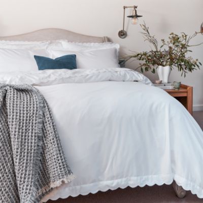 Scallop Edge Duvet Cover Set, Full Queen