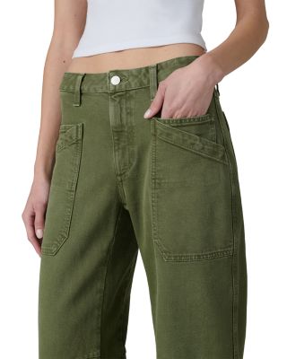 The Double Pocket Barrel Jeans in Winter Moss
