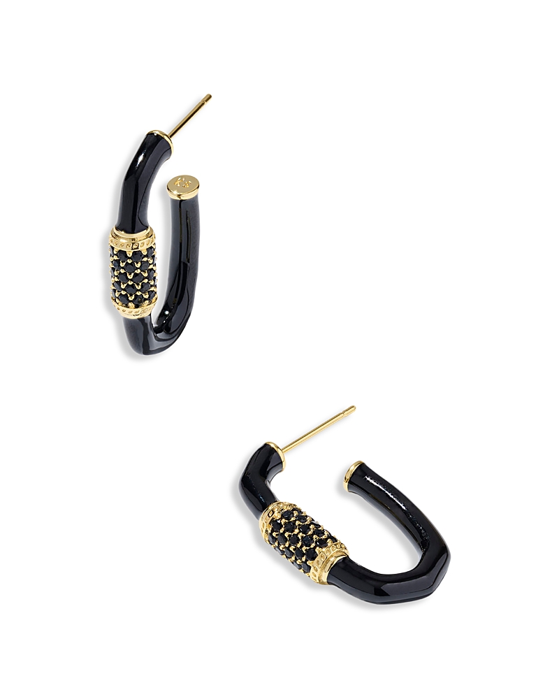 Kendra Scott Emery Pave Link Hoop Earrings In Black