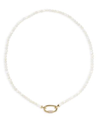Emery Pav&eacute; Link Stone Beaded Strand Necklace, 17"