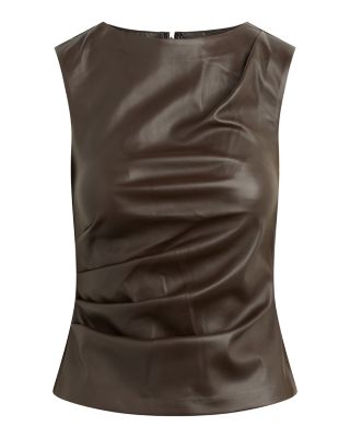 The Meg Faux Leather Top