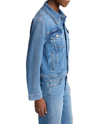 Adi Embellished Jean Trucker Jacket in Love Soul
