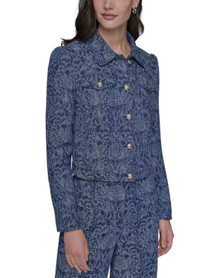 Cropped Motif Jean Jacket