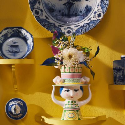 Lady With Hat 9.6&amp;quot; Vase, Green