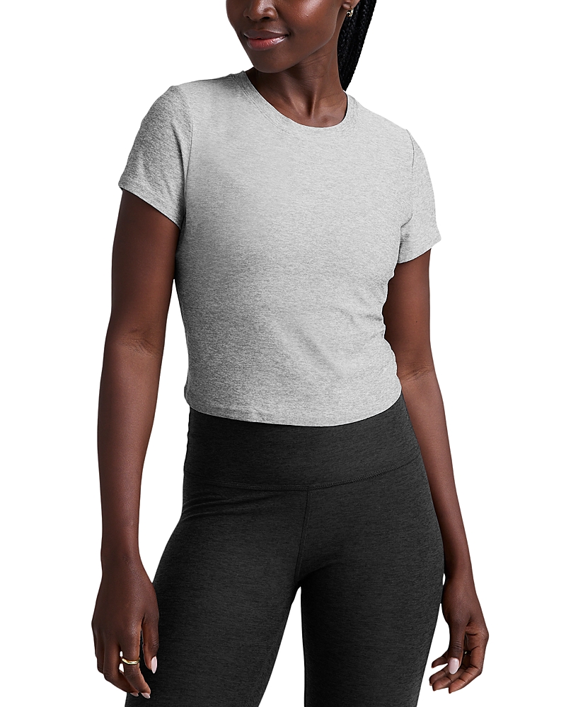 Beyond Yoga Featherweight Crop T-shirt In Gray