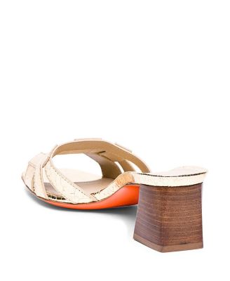 Women's Laminated Leather Mid-heel Beyond Sandals