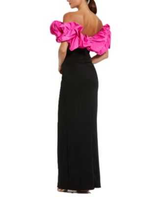 Crepe & Faille Off The Shoulder Gown