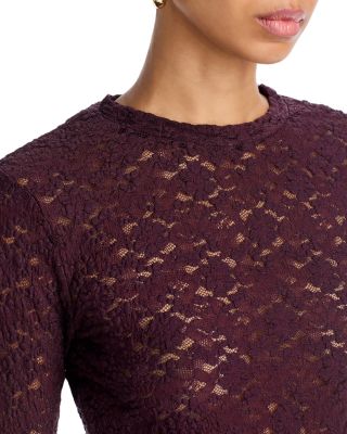 Puckered Lace Long Sleeve Top - Exclusive
