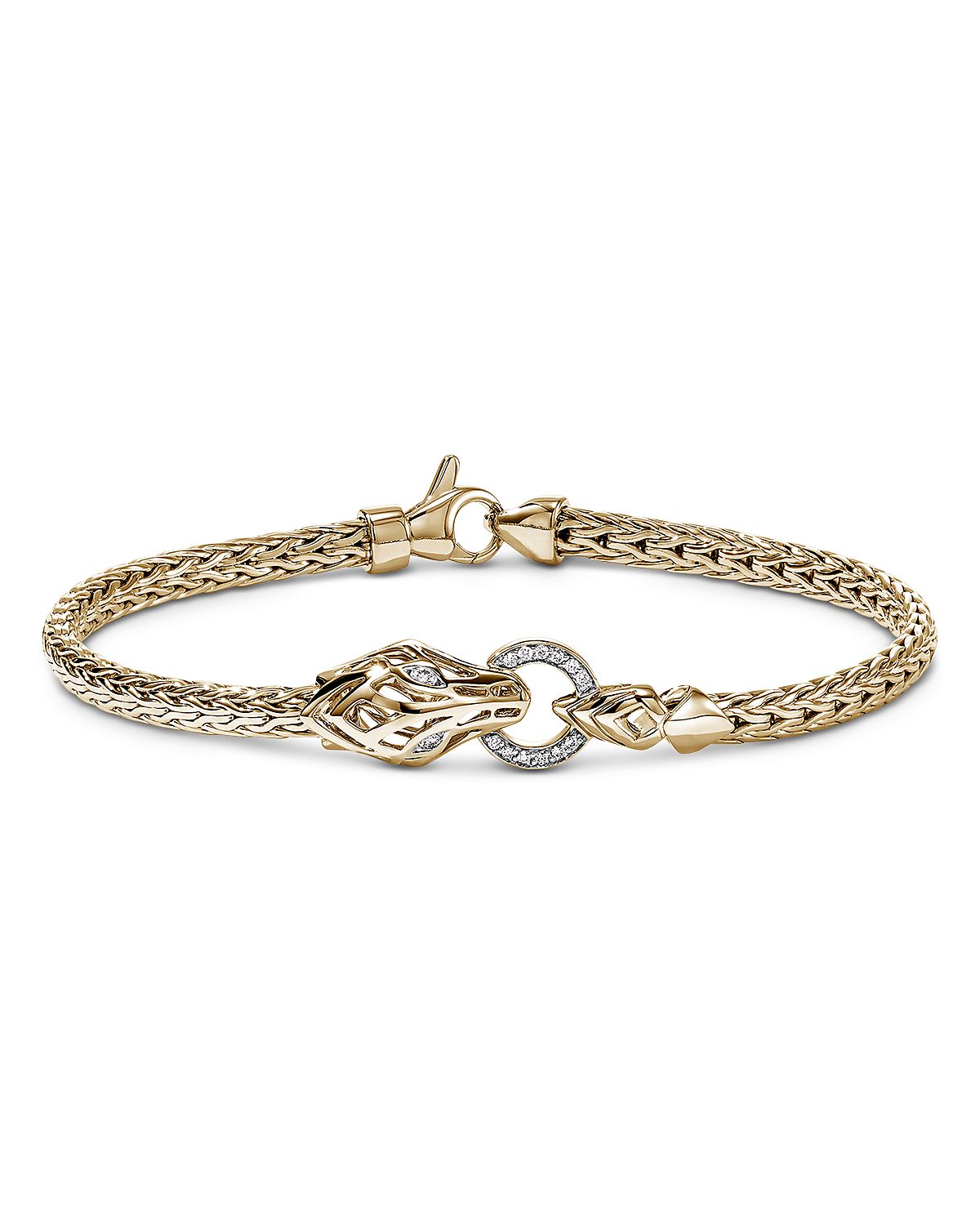 John Hardy 14K Yellow Gold Diamond Naga Bracelet, 0.07 tcw