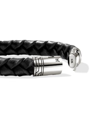 Men&#39;s Sterling Silver &amp; Braided Leather Bracelet