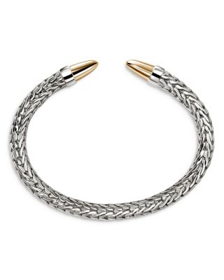 Sterling Silver & 14K Yellow Gold Spear 50 Flex Cuff
