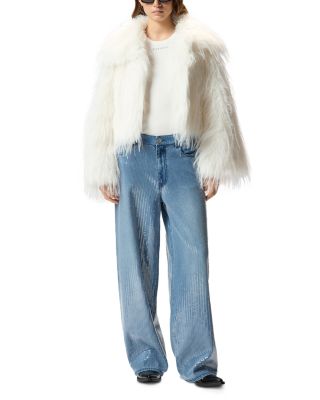 Lauryn Loose Clear Sequin Jeans in Mid Wash