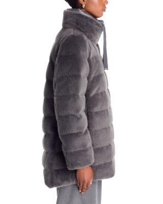 Lady Alternative Faux Fur A Line Coat