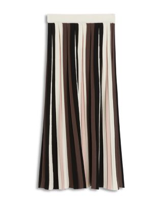 Pleiadi Multicolor Pleated Striped Skirt