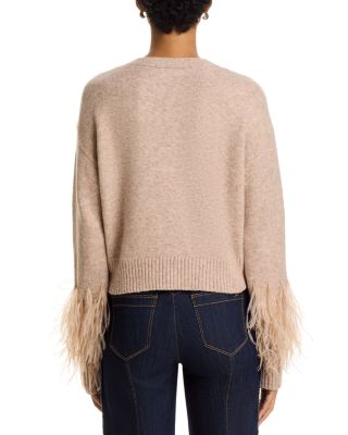 Bria Feather Trim Cardigan 