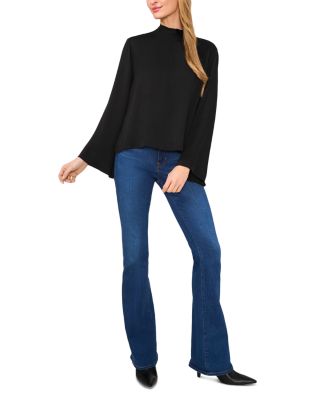 Mock Neck Wide Sleeve Top