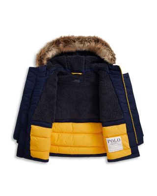 Boys' Faux Fur Trim Down Parka - Little Kid
