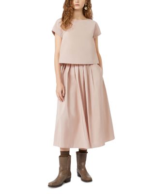 Zarda Pleated Midi Skirt