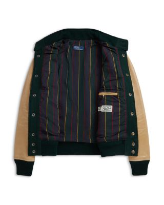 Boys' Leather Sleeve Letter Jacket - Big Kid