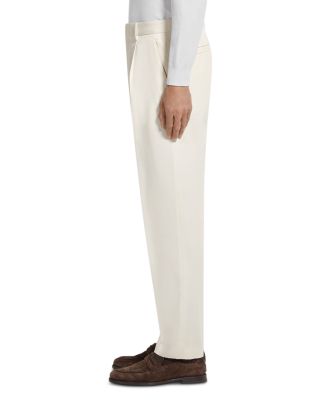 Cotton & Wool Pleated Pants