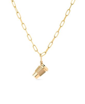  Solid Gold Coffee Charm Necklace