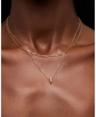  Solid Gold & Lab-Grown Diamond Zeno Charm Necklace