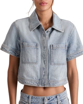 Tesha Denim Cropped Top