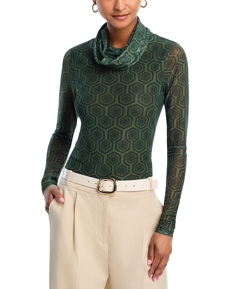 Aqua X Angelica Hicks Mesh Turtleneck - Exclusive In Green