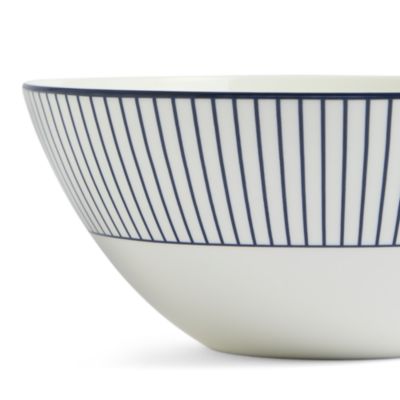 GIO 6.2" Cereal Bowl, Pinstripe White