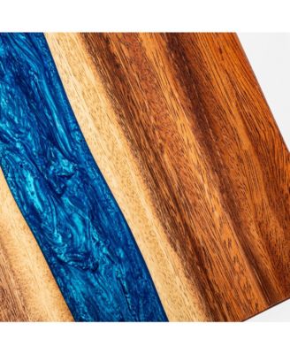 1ft x 2ft River Epoxy Resin with Live Edge Acacia Pathfinder ART Cornhole Board Sets