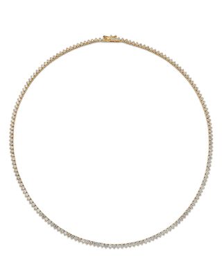 Bloomingdale's Fine Collection Diamond Classic 3-prong Tennis Necklace In 14k White Or Yellow Gold, 8.0 Tcw